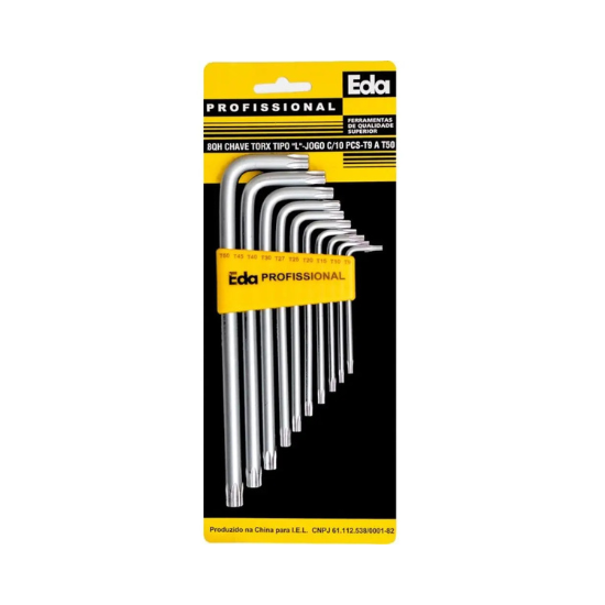 Chave Torx Eda T09 a T50 10pçs 8QH