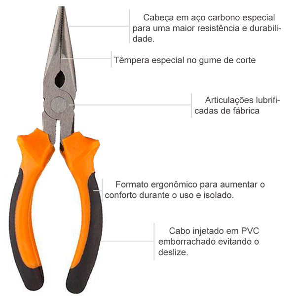 Alicate Bico Eda  6" 8VM - Imagem 3