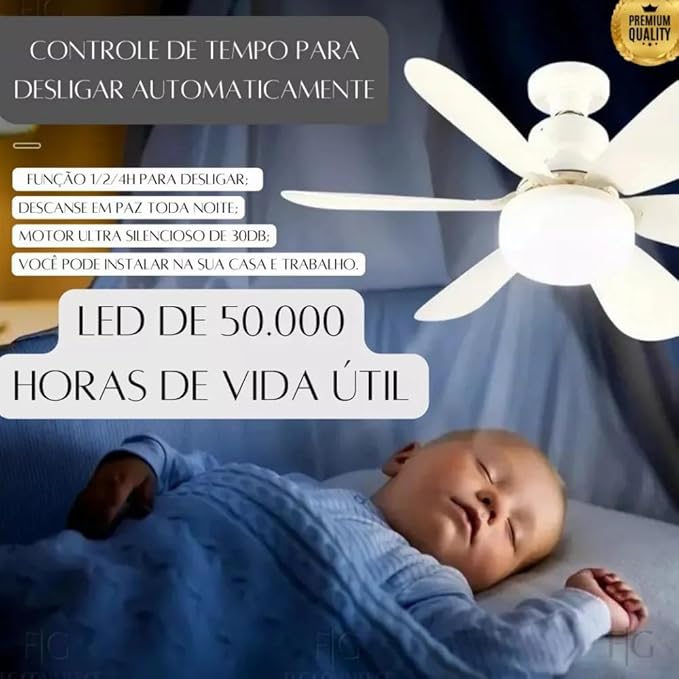 Luminária Ventilador de Teto c/ Controle - Imagem 4