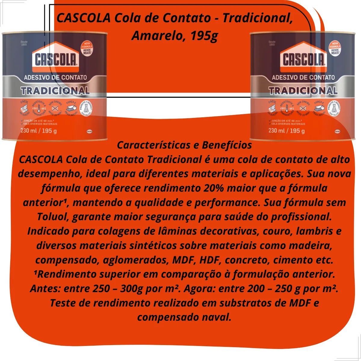 Cola de Contato Cascola Tradicional 195gr - Imagem 2