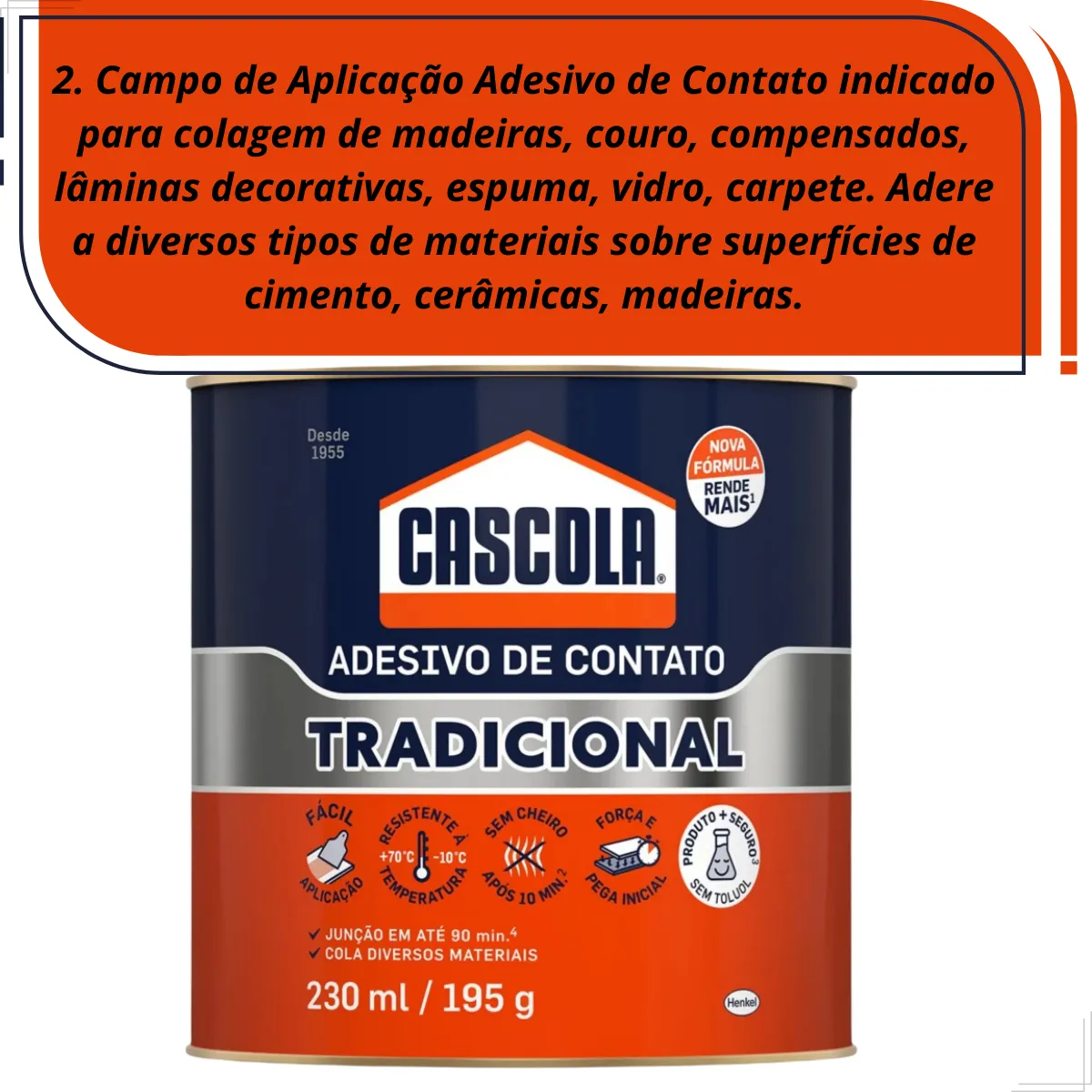 Cola de Contato Cascola Tradicional 195gr - Imagem 7