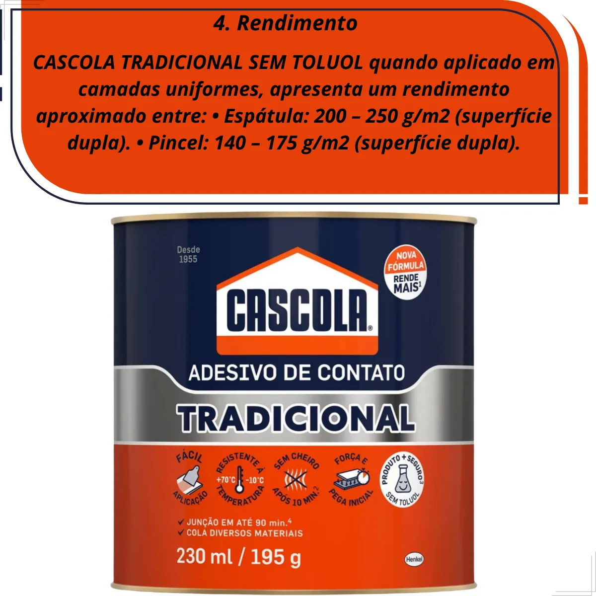 Cola de Contato Cascola Tradicional 195gr - Imagem 5