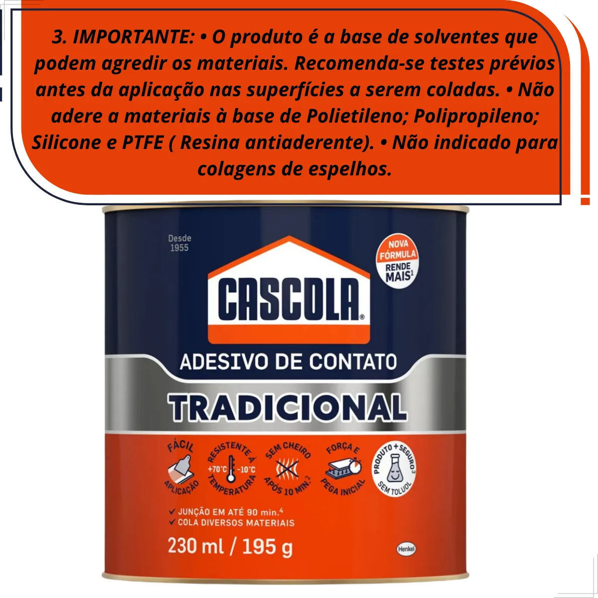 Cola de Contato Cascola Tradicional 195gr - Imagem 6
