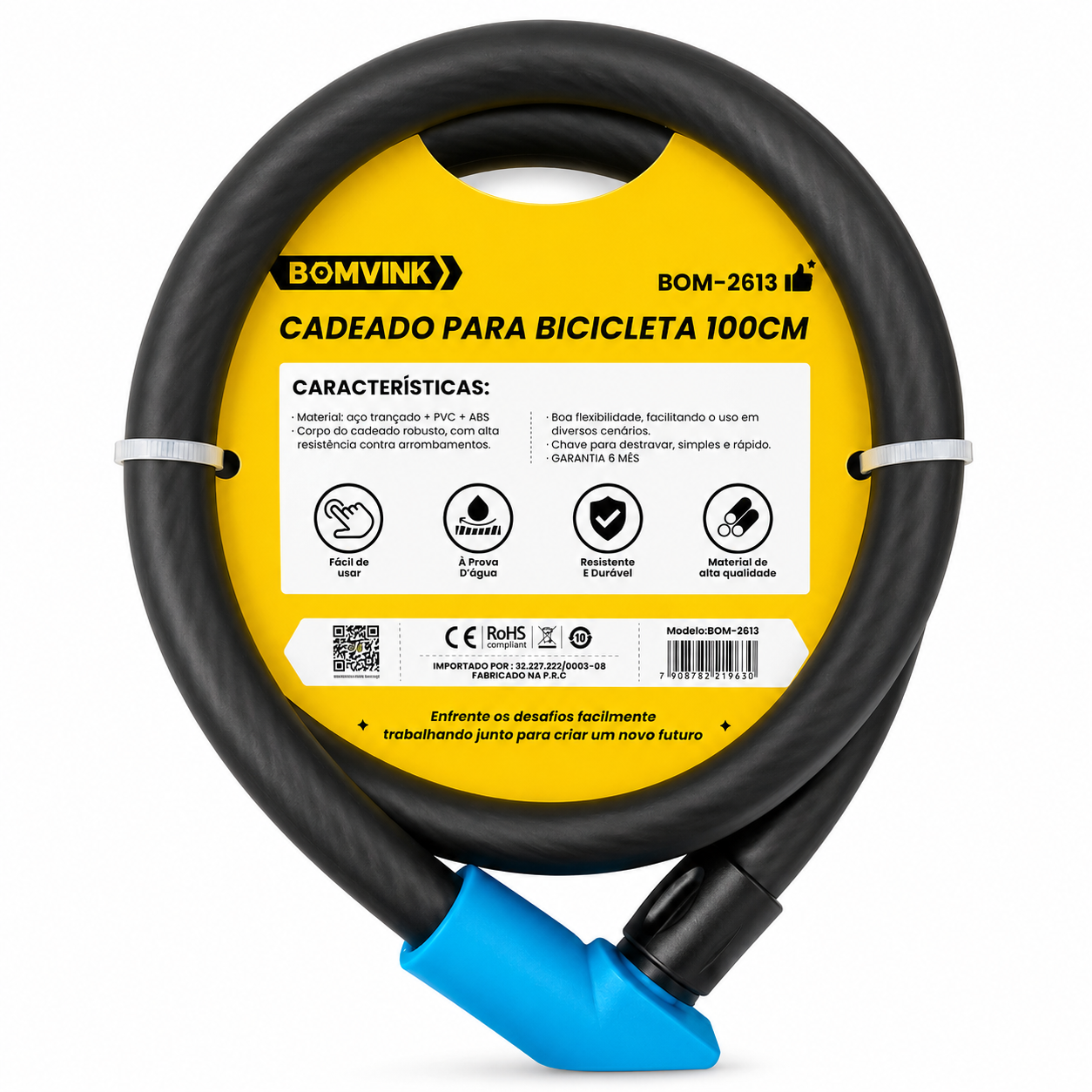 Cadeado Antifurto Para Bicicleta Bomvink - Imagem 3
