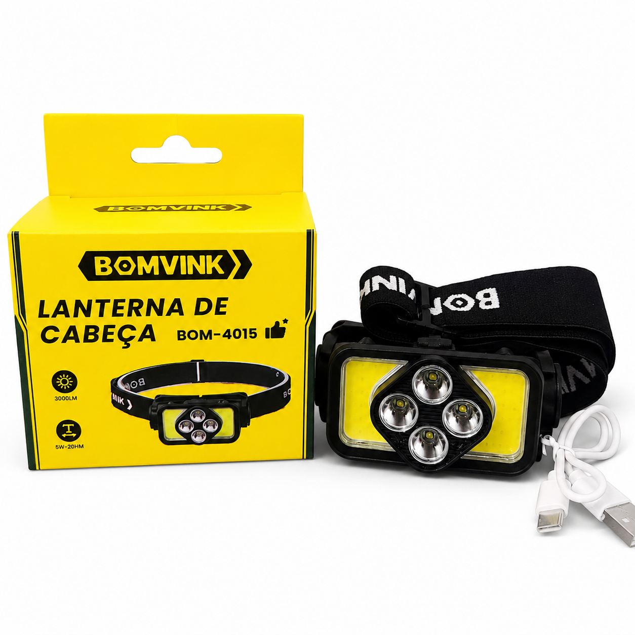 Lanterna De Cabeça Recarregável Bomvink BOM-4015 - Imagem 7