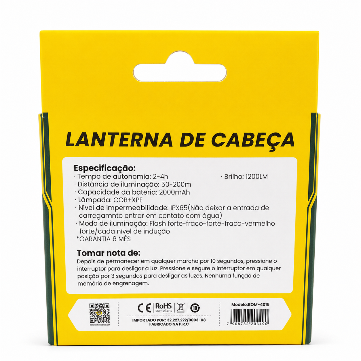 Lanterna De Cabeça Recarregável Bomvink BOM-4015 - Imagem 6