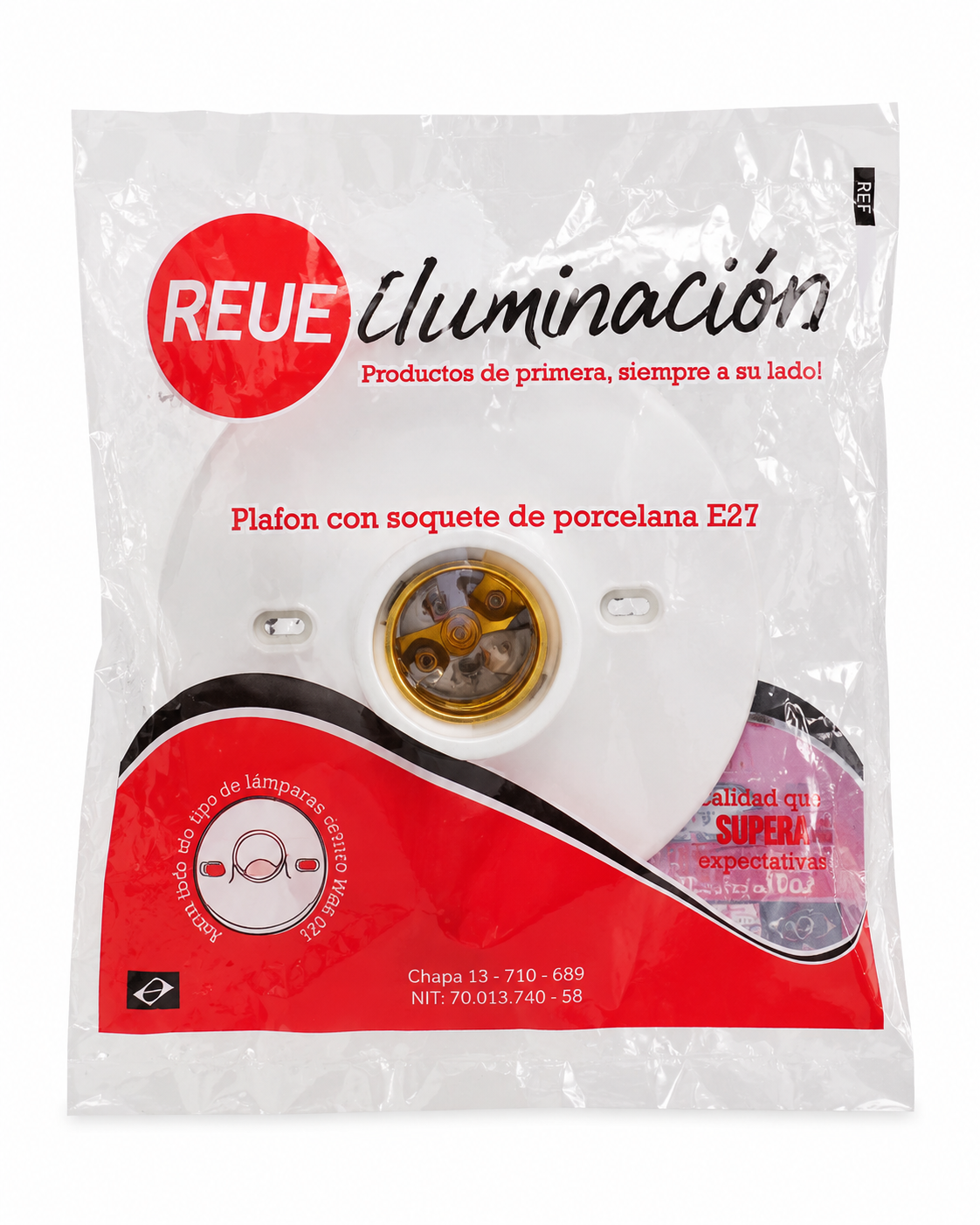 Plafon com Soquete de Porcelana E27 Reue Iluminação