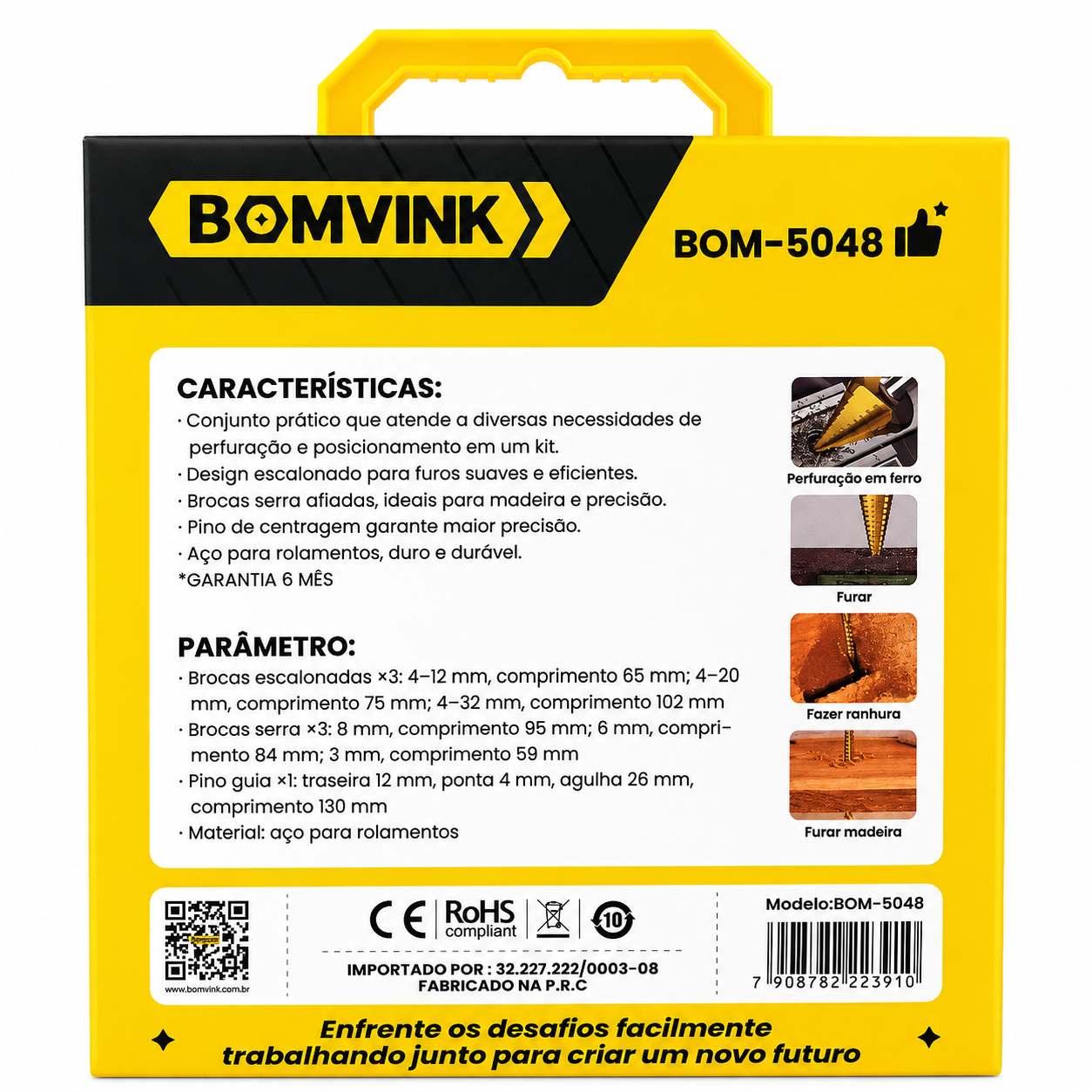 Kit Broca Escalonada Escareadora E Pulsão Manual - Imagem 4